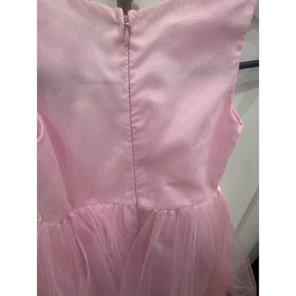 Pink Cinderella Couture Girls Party Dress With Rhinestone Accent & Tulle Overlay - Picture 3 of 6
